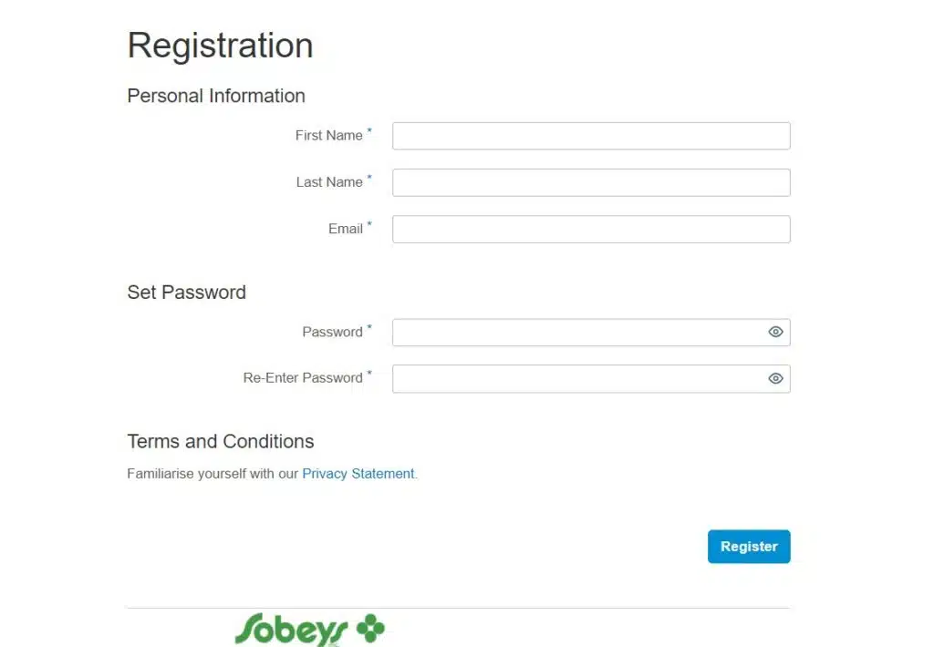 peopleportal.sobeys.com Registration Page