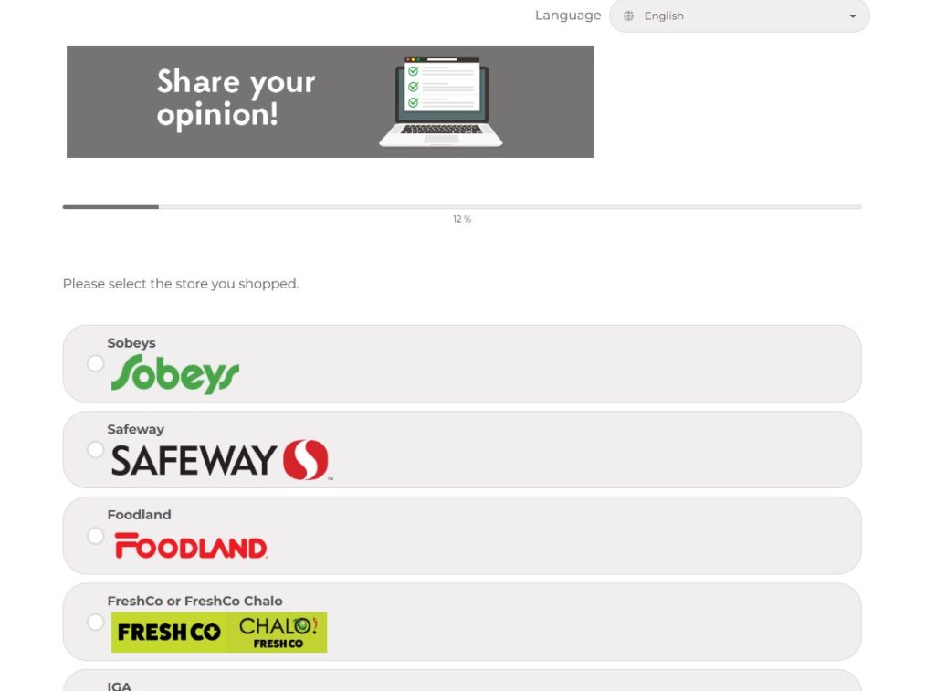 sobeys survey store selection